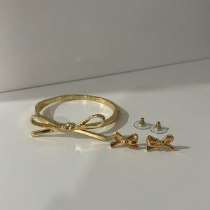 Kate Spade bow bracelet and earrings set